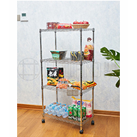 家用落地置物架_雜物金屬收納貨架_多功能可移動線網儲物架(1)