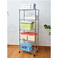 家用落地置物架_雜物金屬收納貨架_多功能可移動線網儲物架(2)