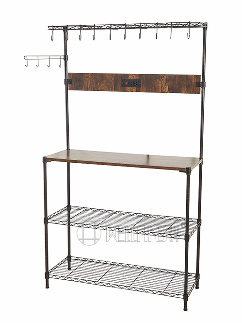 出口品質廚房烘焙架咖啡機架帶插板