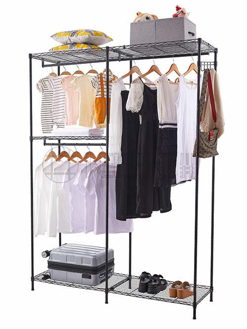 自由組合布衣柜 多尺寸簡易衣柜 金屬防潮雙人衣柜 超大空間衣帽收納衣櫥布 現代簡約掛衣架-川井 (1)