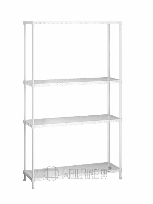 白色洞洞板落地置物架