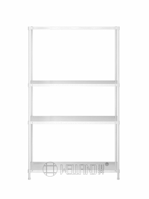 白色洞洞板落地置物架