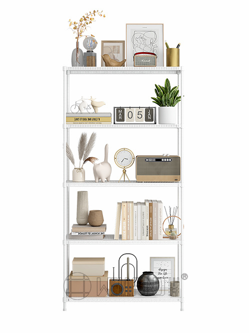 白色洞洞板落地置物架