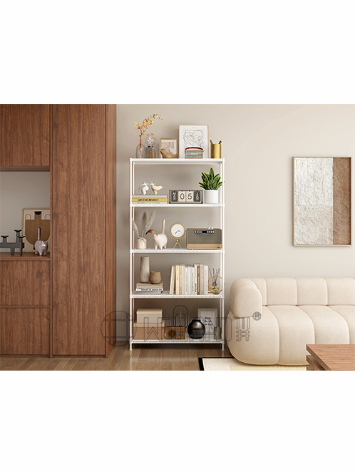 白色洞洞板落地置物架