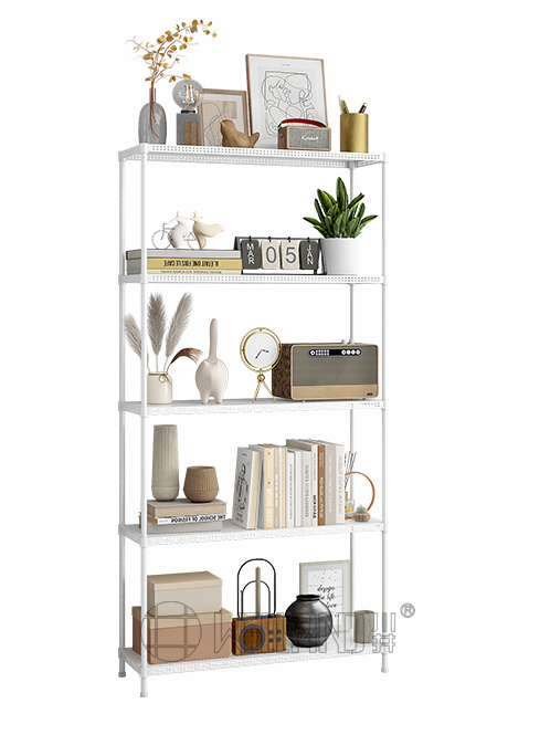 白色洞洞板落地置物架