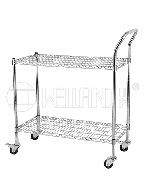 雙層防靜電周轉物料推車_可調小推車_廠家批發報價（2）