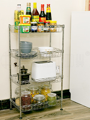 組合式四層金屬鐵藝網籃架