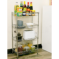 金屬鍍鉻置物架_層架組合式鐵藝網籃架（2）