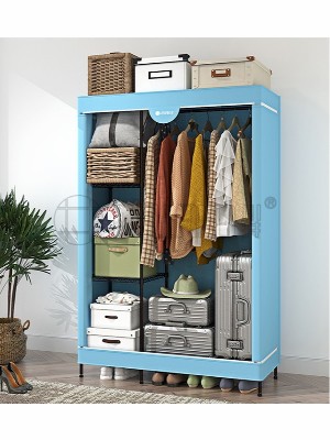 熱銷推薦簡易式衣柜學生布便捷金屬衣櫥架