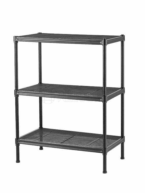 可移動黑色拉網置物架 落地鐵藝收納架