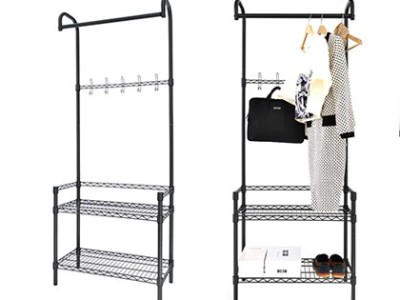 中山常勝工廠促銷簡易環保噴粉黑色門庭衣架