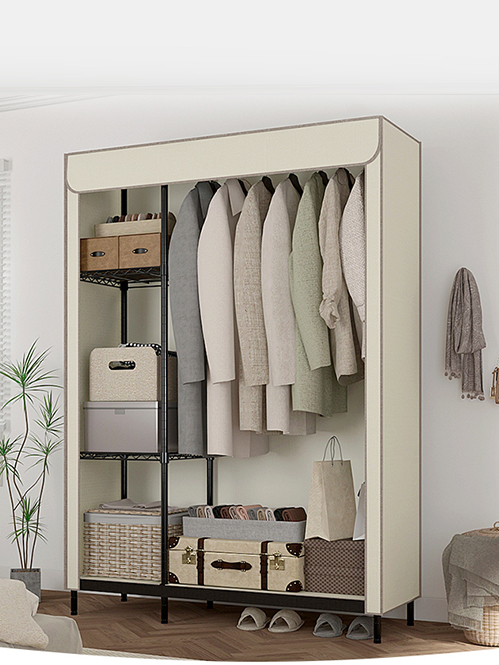 熱銷推薦簡易式衣柜學生布便捷金屬衣櫥架