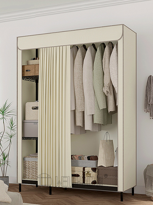 熱銷推薦簡易式衣柜學生布便捷金屬衣櫥架