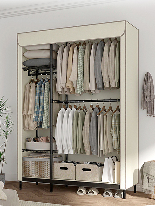 簡約黑色烤漆碳鋼衣櫥架