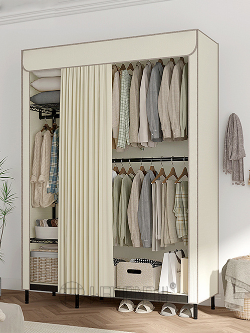 簡約黑色烤漆碳鋼衣櫥架