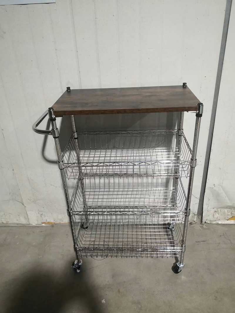 新款四層帶層板網籃推車 (2)