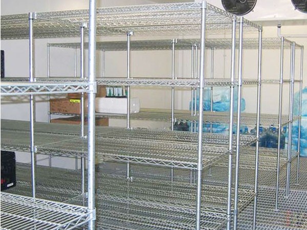 不銹鋼線網層架_大尺寸承重高工業廚房冷庫用食品儲藏貨架