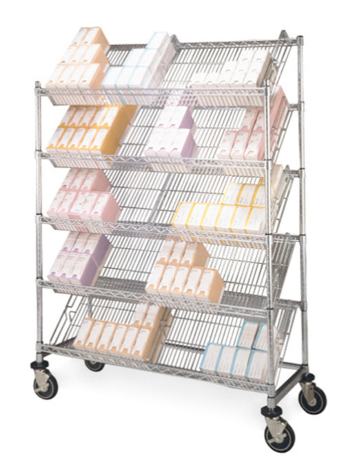 工業斜網展示鍍鉻波浪網架貨架