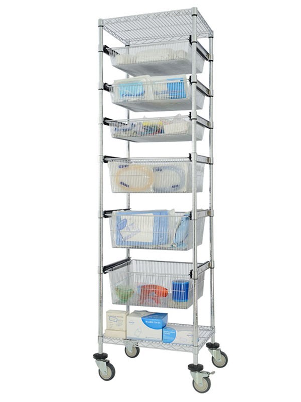 醫院藥品倉儲收納鍍鉻抽提網籃線網貨架