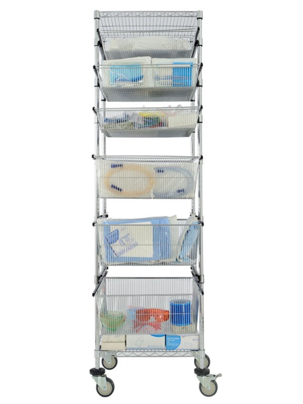 醫院藥品倉儲收納鍍鉻抽提網籃線網貨架