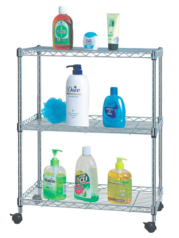 廠家貨源_家庭收納架_DIY電鍍鉻整理置物架