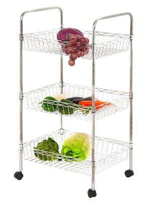 三層家居廚房網籃置物架