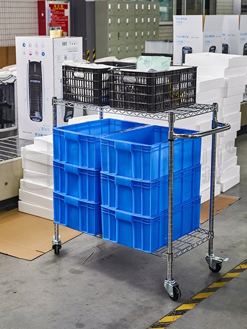 雙層防靜電周轉物料推車