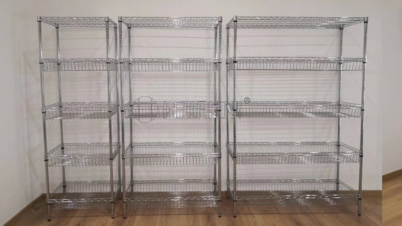 川井牌鍍鉻五層商用網籃架系列分享