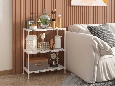 家居三層可調(diào)節(jié)穿孔金屬置物架