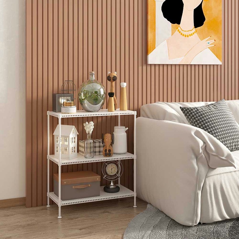 家居三層可調(diào)節(jié)穿孔金屬置物架