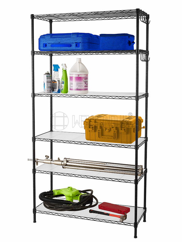 多層可調節碳鋼波浪車庫架 噴粉線網貨架 金屬網格置物架