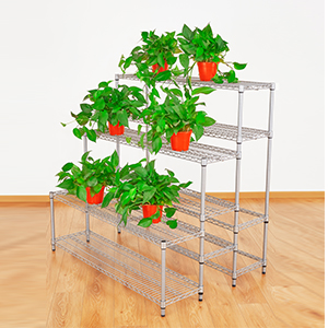 階梯式線網貨架 室內種植貨架 室外露天盆栽展示架 陽臺花藝園藝架 (2)