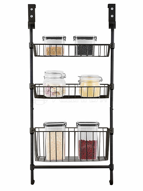 廚房門后懸掛網(wǎng)籃架-臥室雜物架門后掛籃架