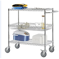 辦公室用_低碳鋼線網電鍍鉻手推車_批發直銷_代理加盟-川井