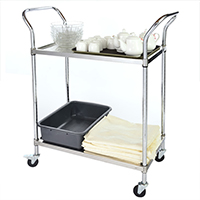 火鍋店配菜架，雙層不銹鋼送餐小推車-酒店茶水服務車-川井（2）