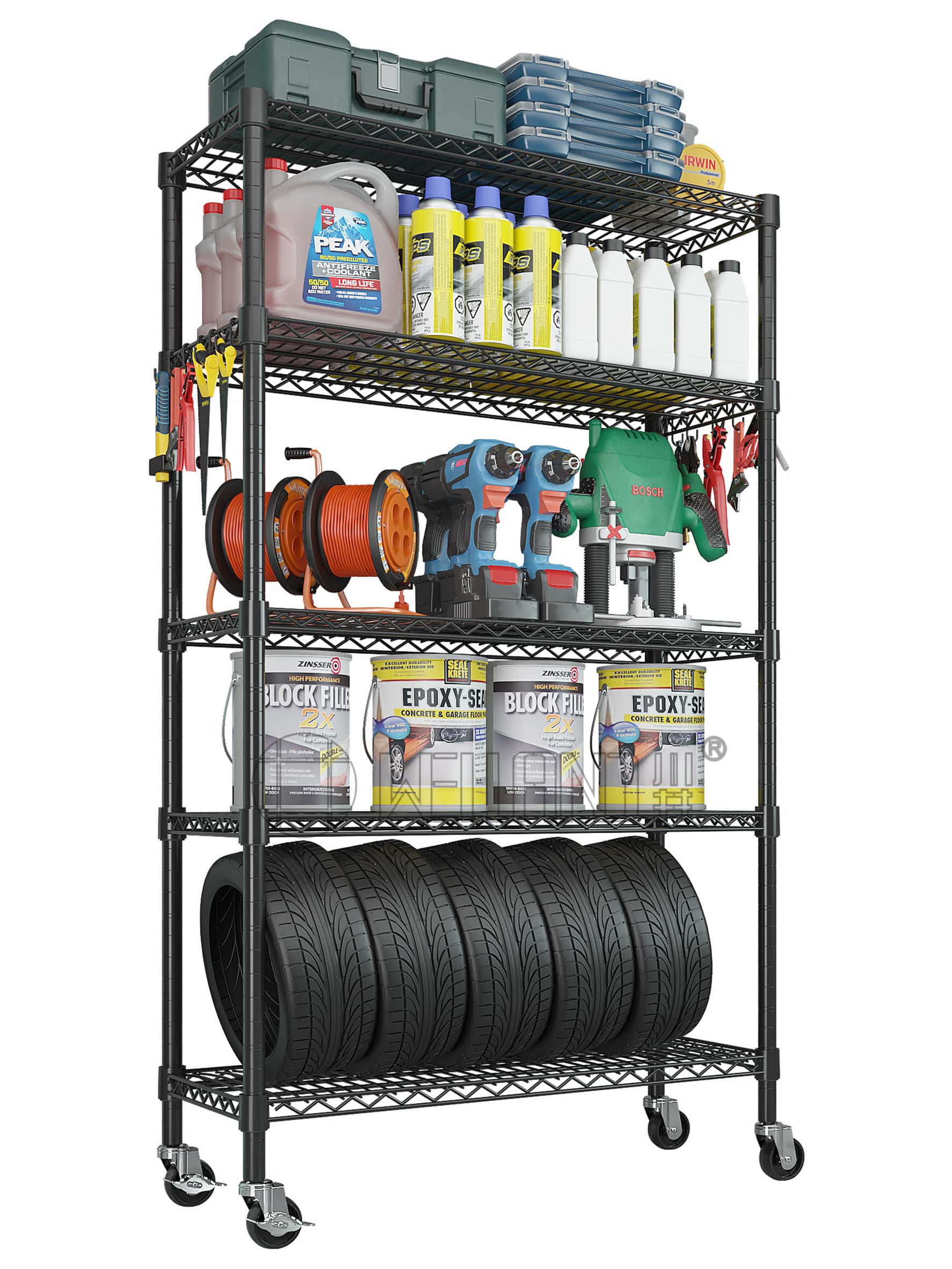 五層烤漆黑貨架