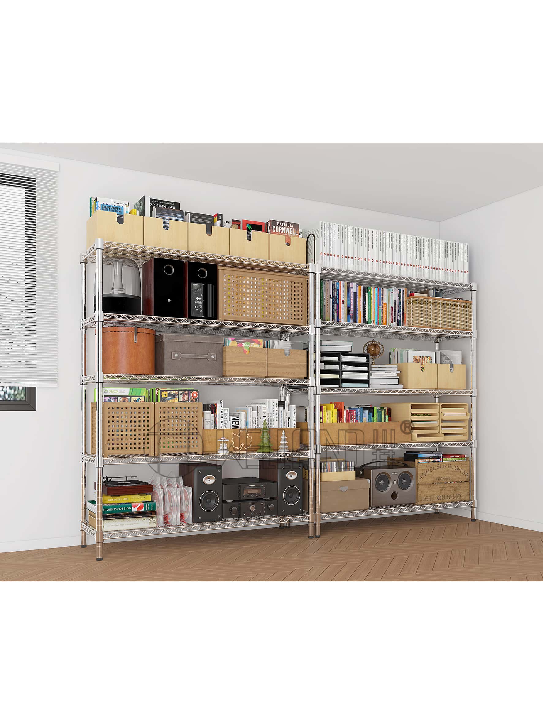 五層可調(diào)鍍鉻層架