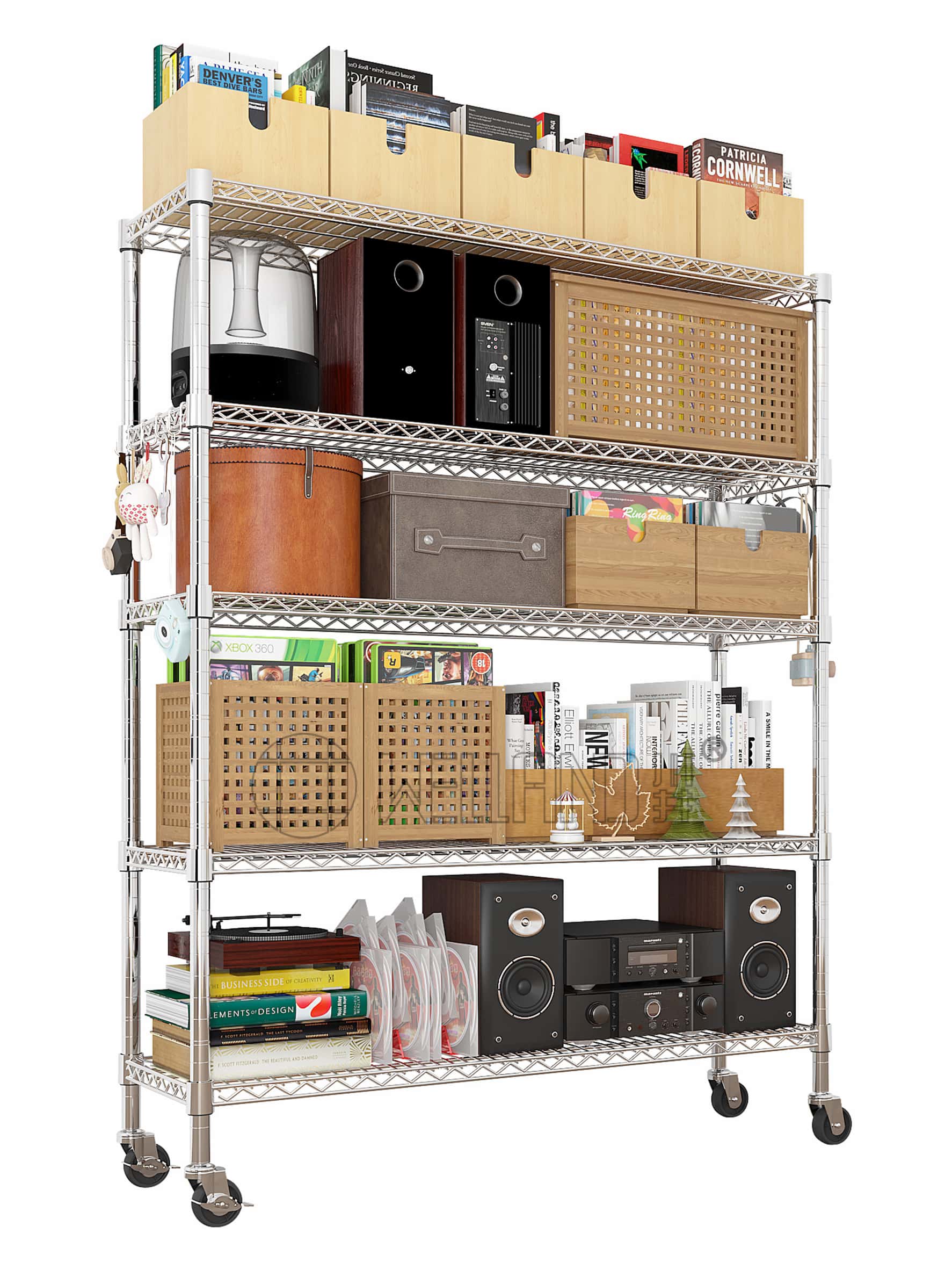 五層可調(diào)鍍鉻層架