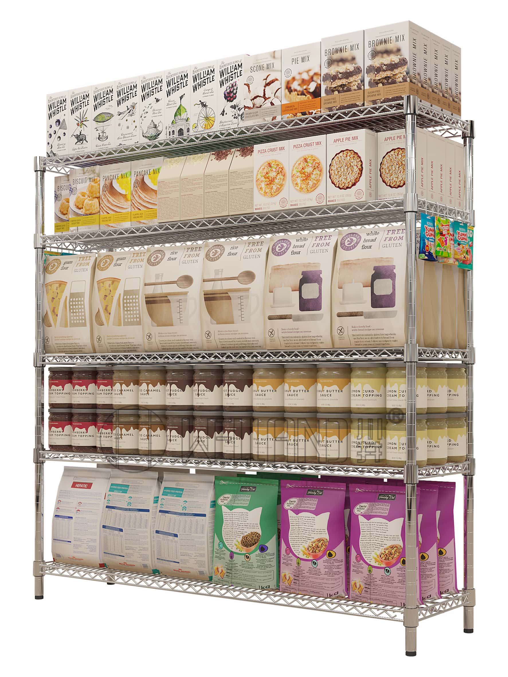 電鍍鉻可調超市展示架