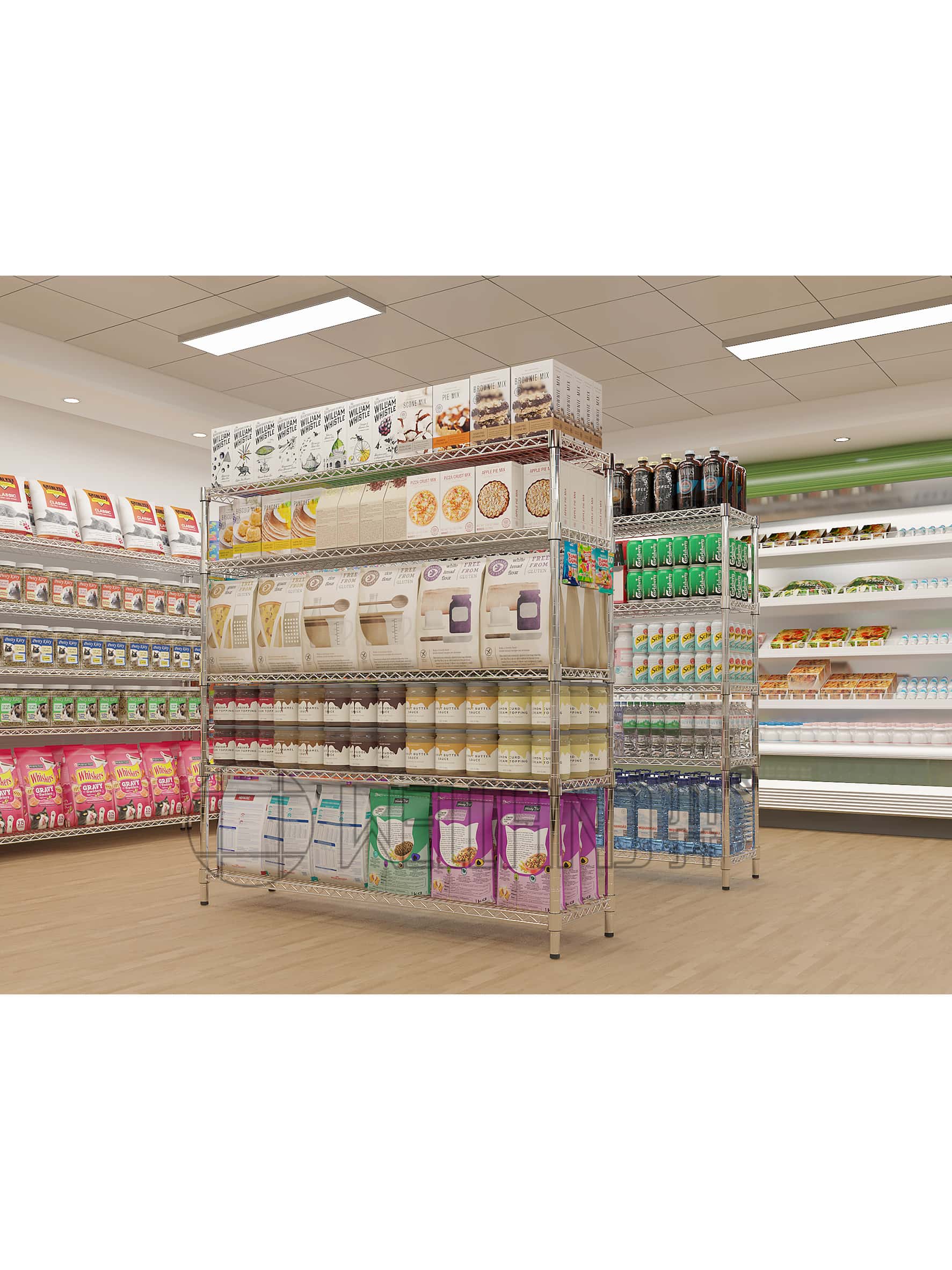 電鍍鉻可調(diào)超市展示架