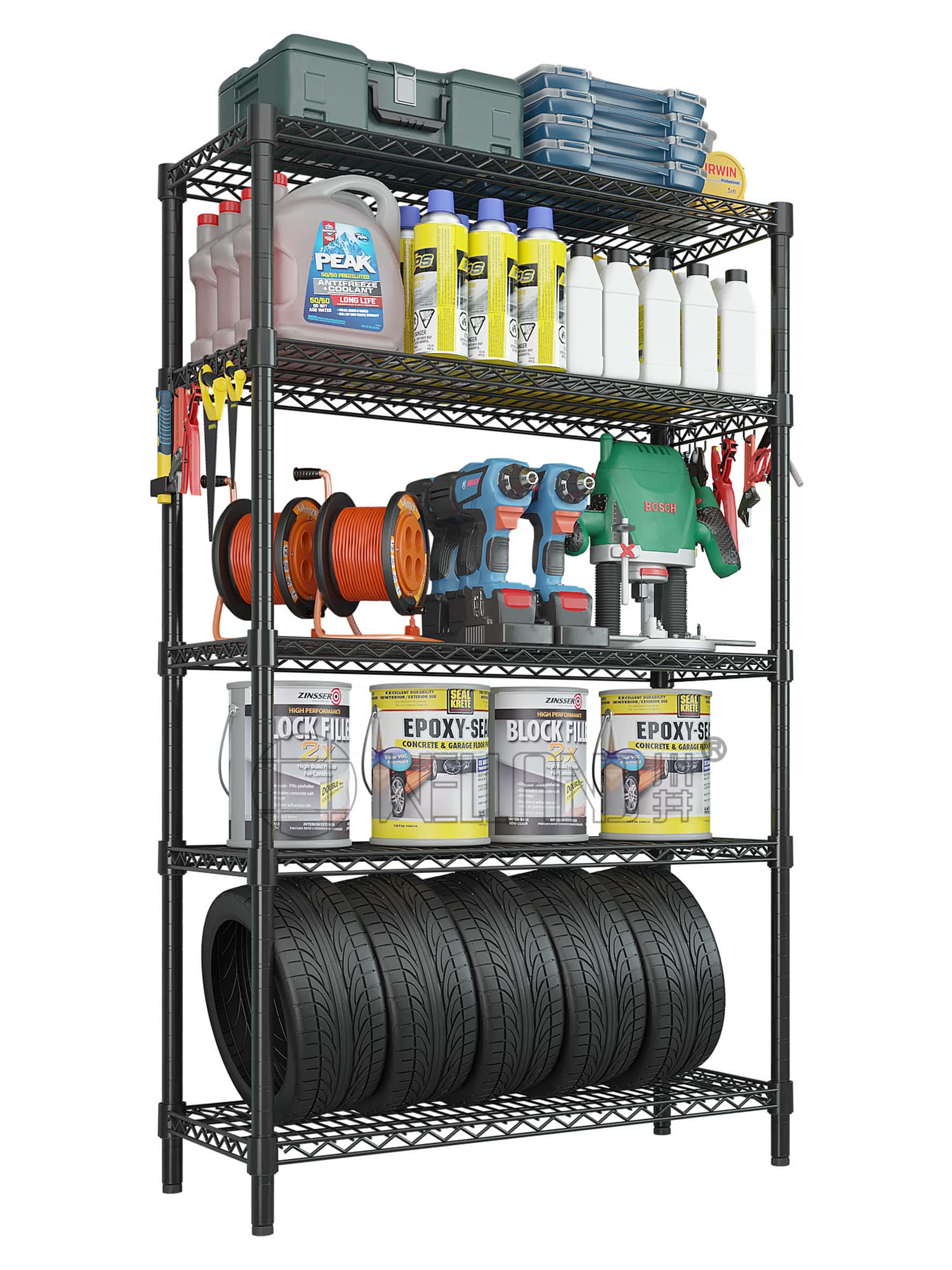 五層烤漆黑貨架