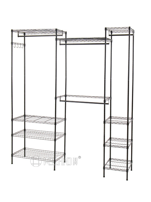 烤漆黑三列組合簡易衣櫥