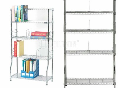 四層簡易鐵藝線網書架分享