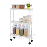 多層夾縫置物架網(wǎng)籃小車-廚房可移動(dòng)縫隙小推車-家用收納架（1）