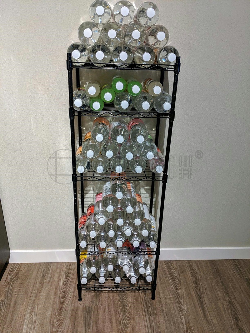 川井牌純凈水礦泉水瓶裝水置物架-可調節線網金屬收納架-川井