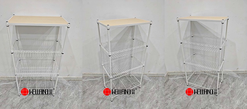 川井牌促銷(xiāo)新款家用四層帶竹纖層板收納架