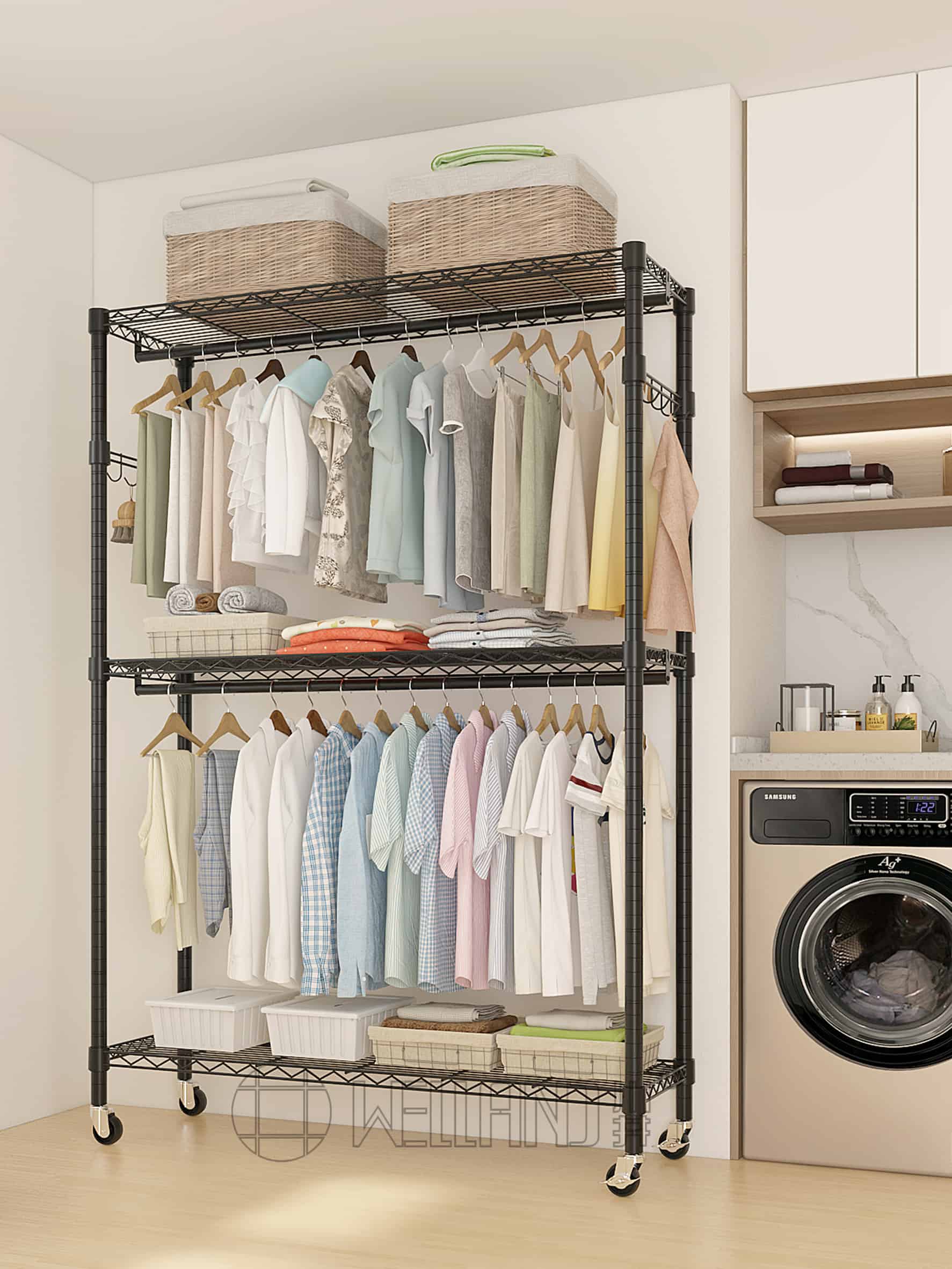 白色簡易碳鋼衣櫥