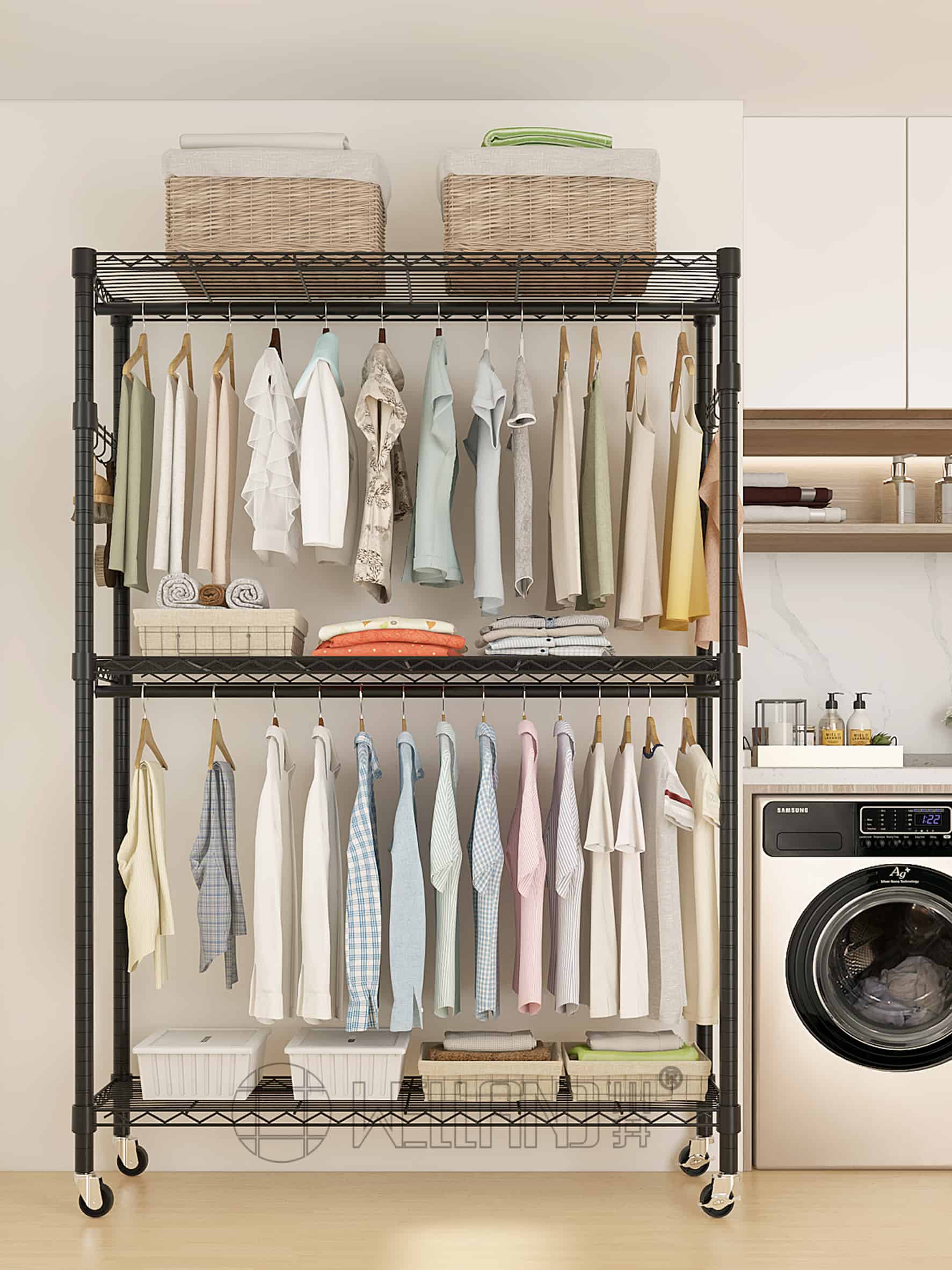 白色簡易碳鋼衣櫥