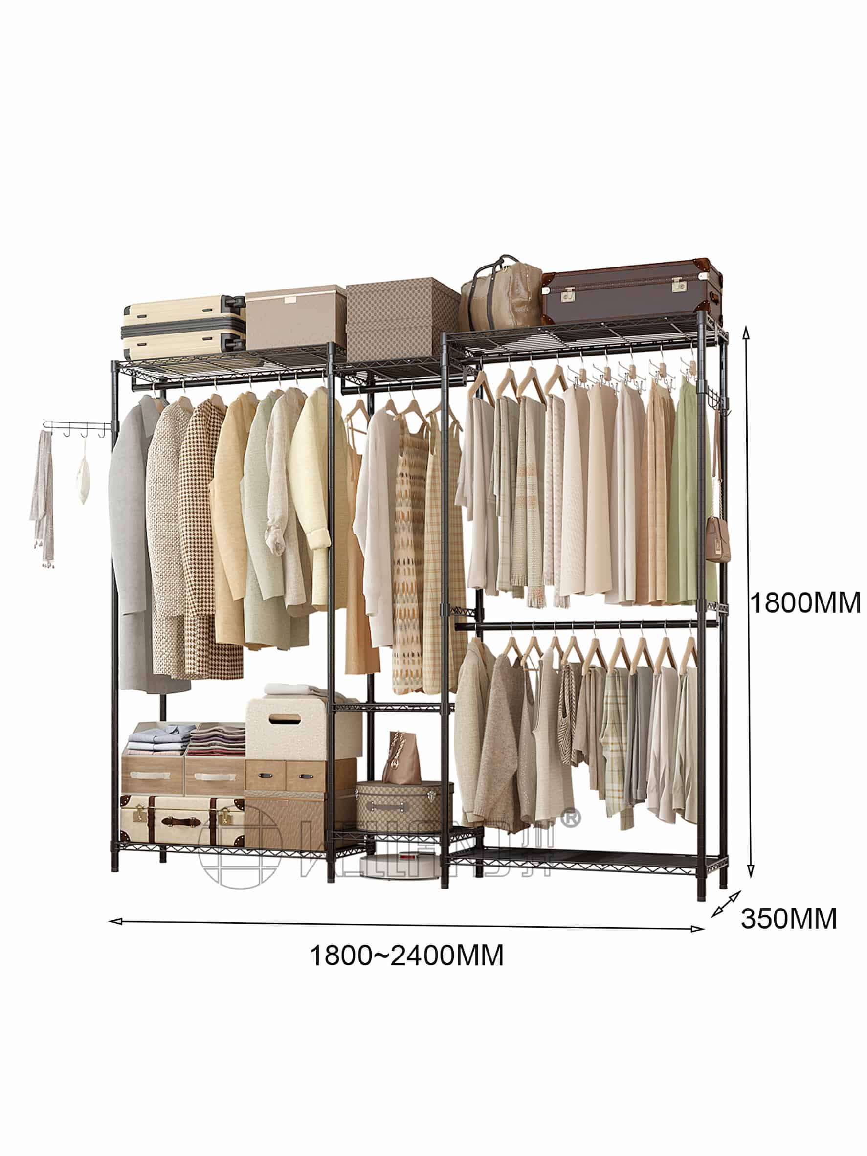 多功能組合衣櫥架(帶旋轉掛鉤) 多功能組合衣櫥架(帶旋轉掛鉤)