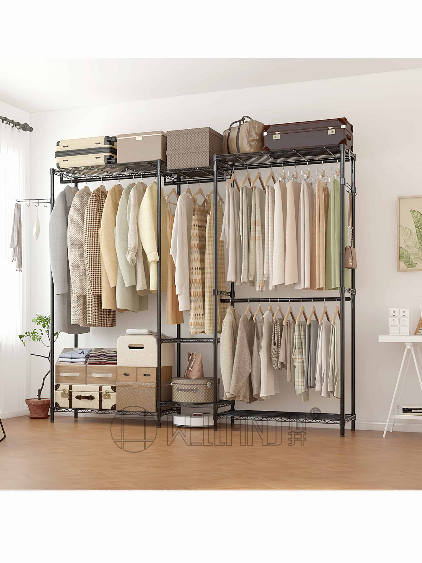 多功能組合衣櫥架(帶旋轉掛鉤) 多功能組合衣櫥架(帶旋轉掛鉤)